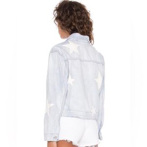 NWT BlankNYC Casual Encounter White Star Denim Jean Jacket. Size XS